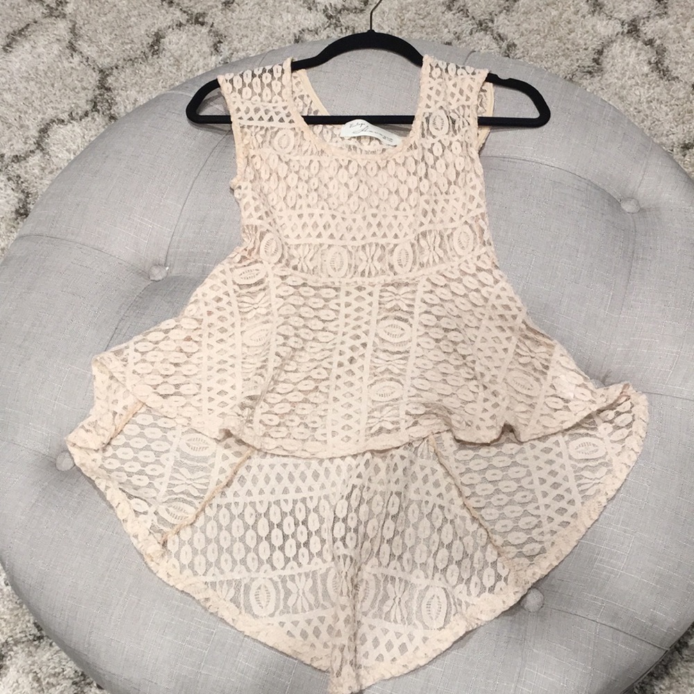 High low peplum tank